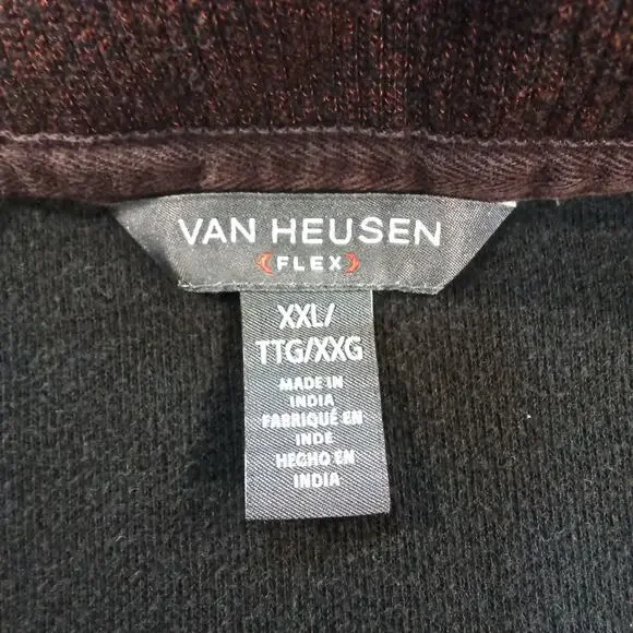 Van Heusen Flex Quarter Zip Pullover Brown XXL - Picture 4 of 6